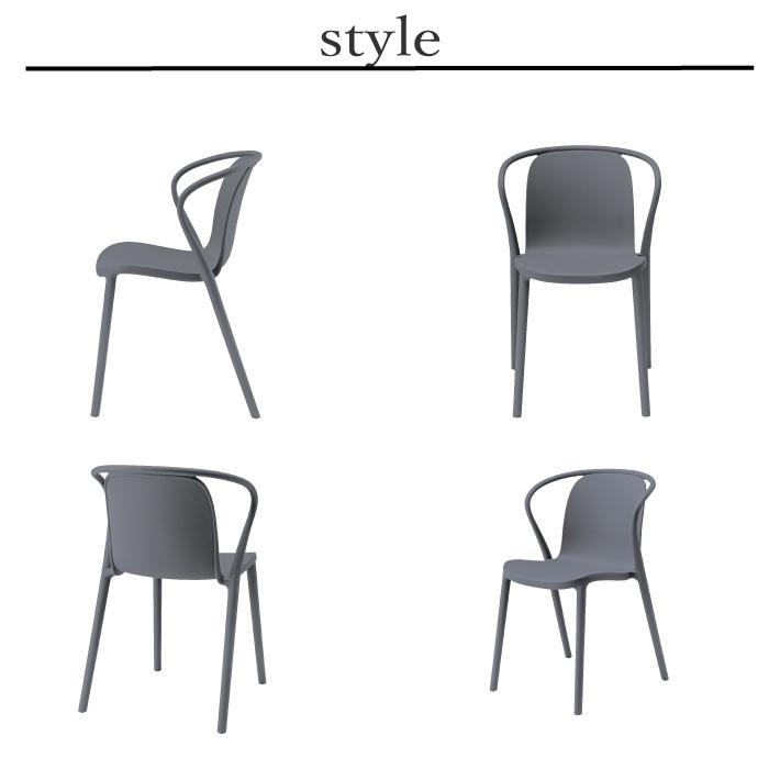 ダイニングチェア モノトーン グレー ホワイト ポリプロピレン チェア