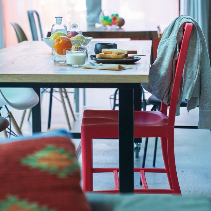 ダイニングチェア チェア 椅子 イス ポップ レッド 赤 グレー ブラウン