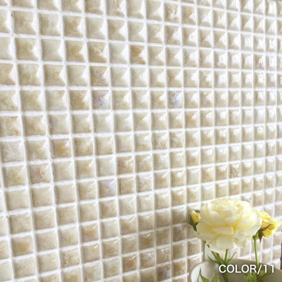 モザイクタイル タイル キッチンタイルでdiy 浴室タイル デザインタイルでオシャレにお部屋飾ろう ロトンド 全色 シート販売 Mtu1515rd インテリアショップ セラコア 通販 Yahoo ショッピング