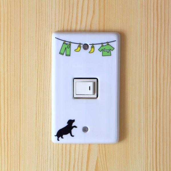 ハングリードッグスイッチプレート グリーン 専用ネジ2本付き 犬
