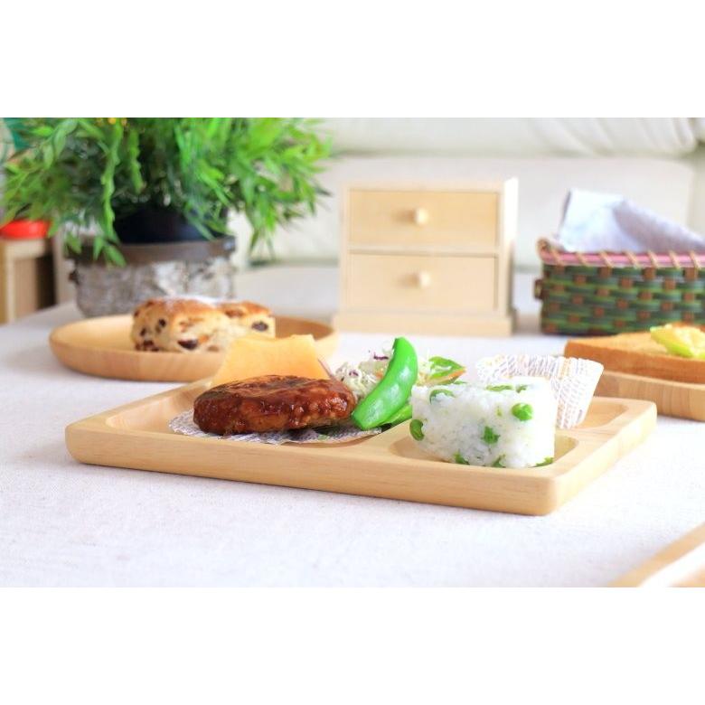ナチュラルウッド ランチプレート プレート 仕切り皿 カフェ食器