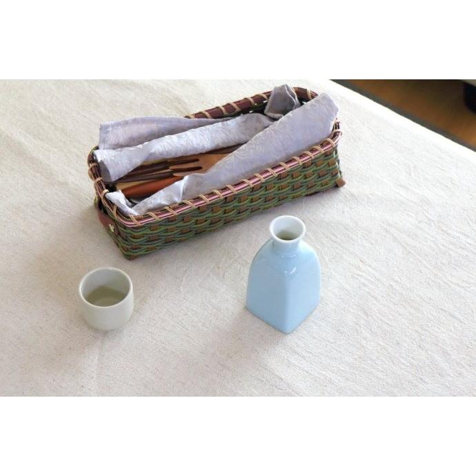 青磁のシンプル角花瓶 フラワーベース 花瓶 花器 一輪差し フラワー