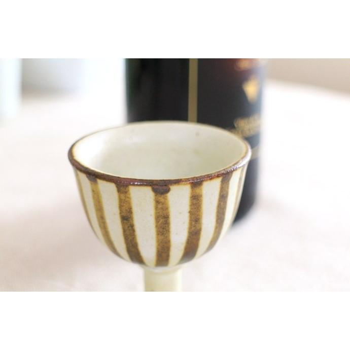 陶器製茶十草高台カップ ワイン グラス 焼酎 日本酒 ロックグラス お