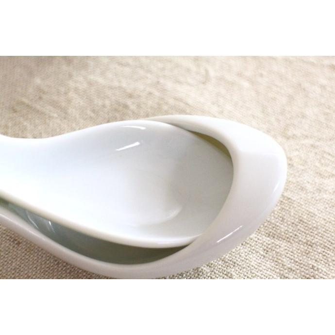 シンプルレンゲとレンゲ台のセット れんげ スプーン 白い食器 軽量陶器