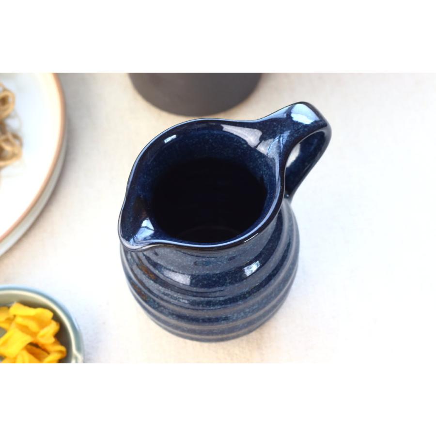 瀬戸焼手付き徳利 窯変紺 日本製 瀬戸焼 とっくり 熱燗 冷酒 お酒