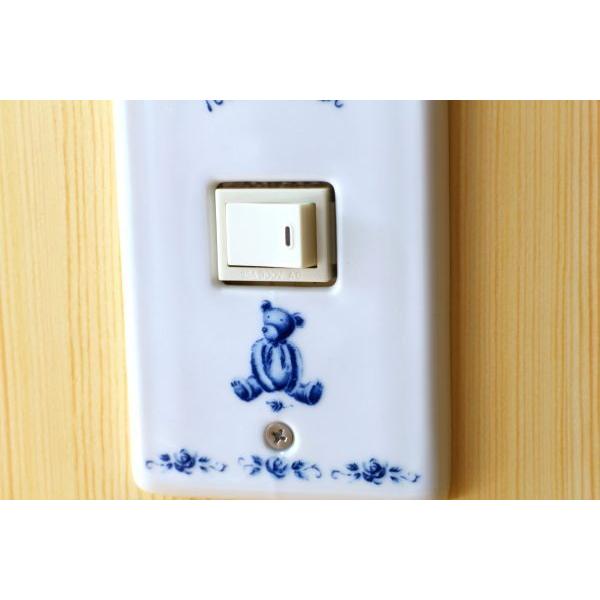 ローズベアースイッチプレート 1・2・3穴 日本製 瀬戸焼 専用ネジ2本