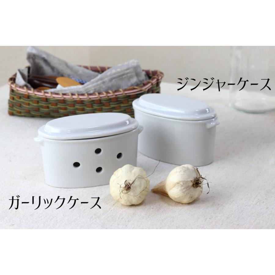 蓋で擦れるジンジャー・ガーリックポット 日本製 瀬戸焼 保存ケース