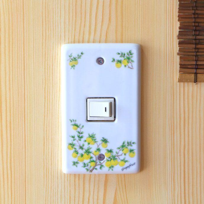グレープフルーツスイッチプレート 1・2・3穴 日本製 瀬戸焼 専用ネジ2