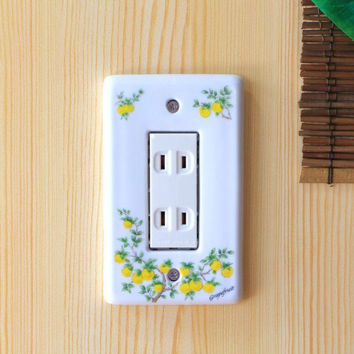 グレープフルーツスイッチプレート 1・2・3穴 日本製 瀬戸焼 専用ネジ2