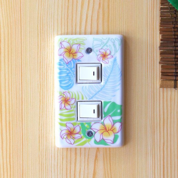 アロハグリーンスイッチプレート 1・2・3穴 日本製 瀬戸焼 専用ネジ2本