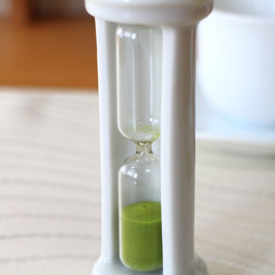 陶器製のかわいい三分砂時計 未完成品 日本製 瀬戸焼 ポーセラーツ用の