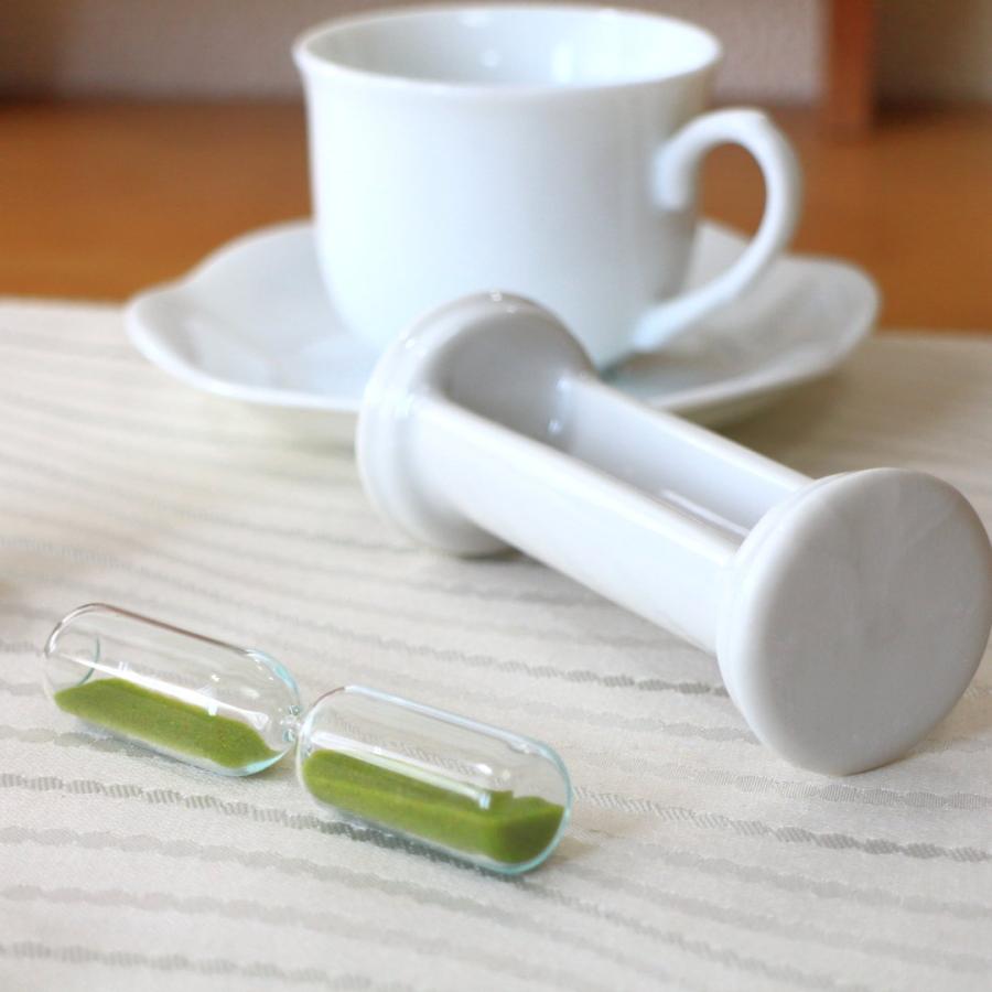 陶器製のかわいい三分砂時計 未完成品 日本製 瀬戸焼