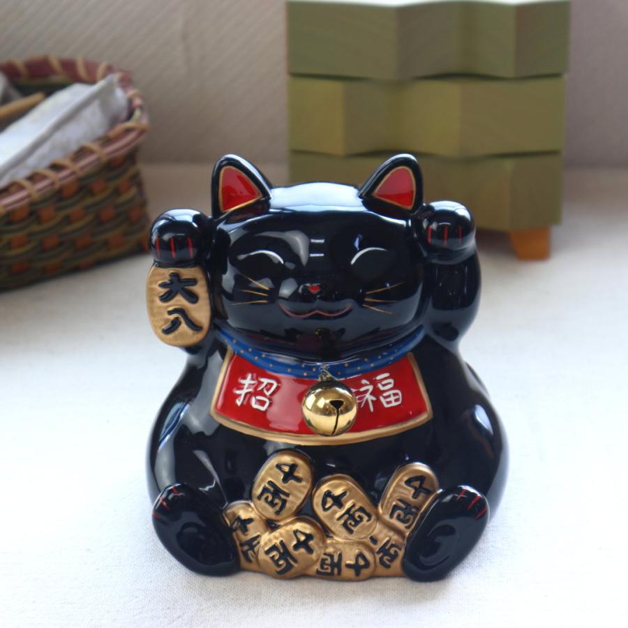 金運招き 黒猫貯金箱 置物 鈴付き 置き物 おしゃれ かわいい 金運招き 黒猫貯金箱 置物 鈴付き 置き物 おしゃれ かわいい
