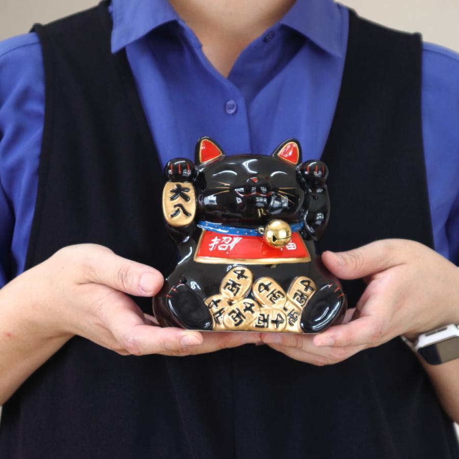 金運招き 黒猫貯金箱 置物 鈴付き 置き物 おしゃれ かわいい 金運招き 黒猫貯金箱 置物 鈴付き 置き物 おしゃれ かわいい