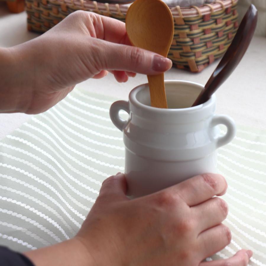 ホワイトガーデン スプーンコンテナ 日本製 瀬戸焼 陶器製ティー