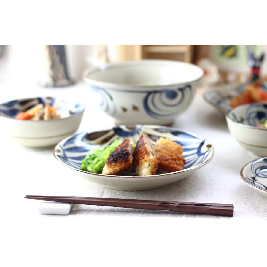 民彩はな絵 中皿 20cm 日本製 美濃焼 渦型60皿 大皿 プレート パスタ