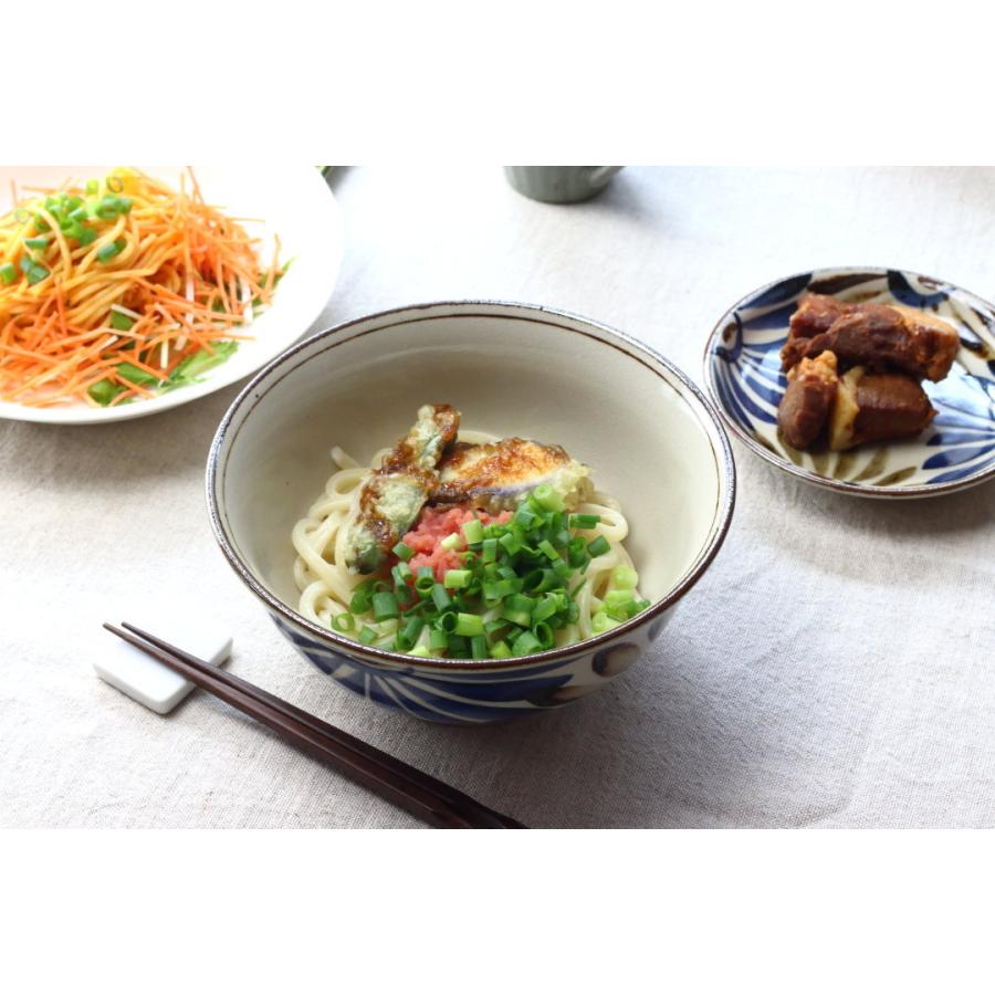 民彩はな絵 麺鉢 18.5cm 日本製 美濃焼 粗白めん鉢 丼 どんぶり