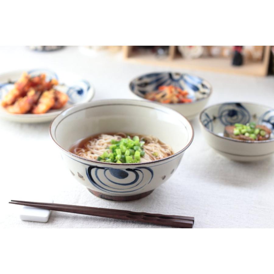 民彩渦紋 麺鉢 18.5cm 日本製 美濃焼 粗白めん鉢 丼 どんぶり ラーメン