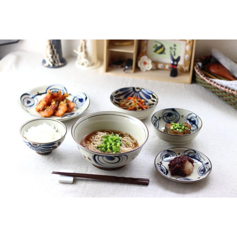 民彩渦紋 麺鉢 18.5cm 日本製 美濃焼 粗白めん鉢 丼 どんぶり ラーメン