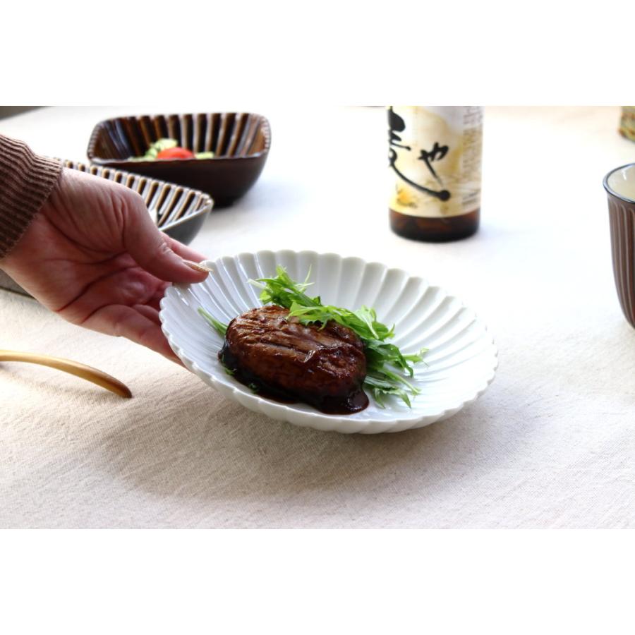 菊花和膳 中皿 18cm 日本製 美濃焼 プレート ラウンド 丸皿 平皿 リム