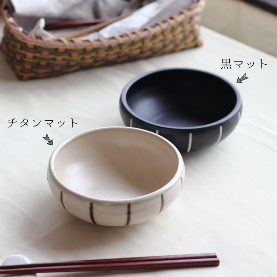 モノクロストライプ 中鉢 13cm 日本製 美濃焼 UN型S ボール ボウル
