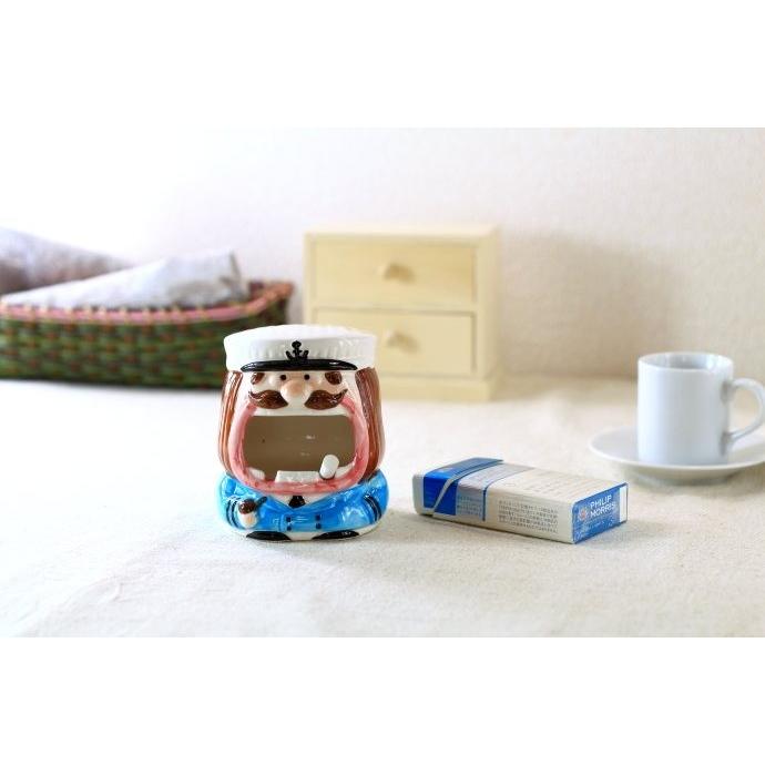 レア　陶器　灰皿　白　お洒落　インテリア cerapockke_hh-0004