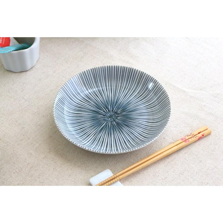 黒十草 6寸深皿 国産 美濃焼 丸型6.0深皿 和皿 丸皿 刺し身皿