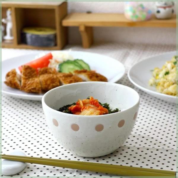 おそろい鉢 ドット白 ミニ丼12.5cm 国産 美濃焼 4柄4サイズよりお選び