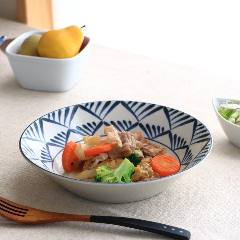 網曳 7寸 パスタ鉢 21cm 国産 美濃焼 反型7.0深皿 大鉢 大皿 パスタ
