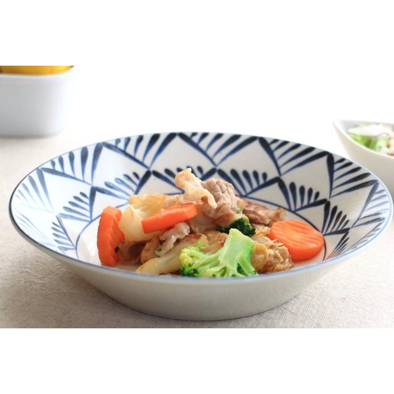 網曳 7寸 パスタ鉢 21cm 国産 美濃焼 反型7.0深皿 大鉢 大皿 パスタ
