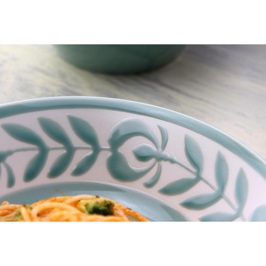 パスタプレート 花つづり パスタ深皿 21.5cm 日本製 美濃焼 7.0深皿 大皿 中皿