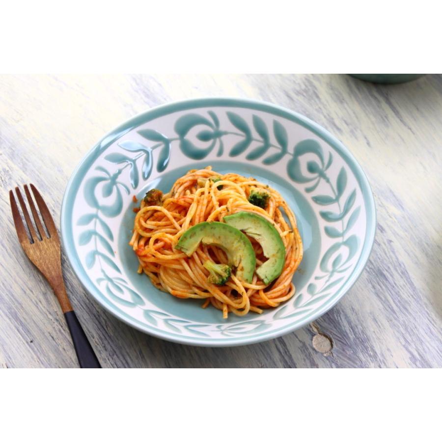花つづり パスタ深皿 21.5cm 日本製 美濃焼 7.0深皿 大皿 中皿 和皿 深