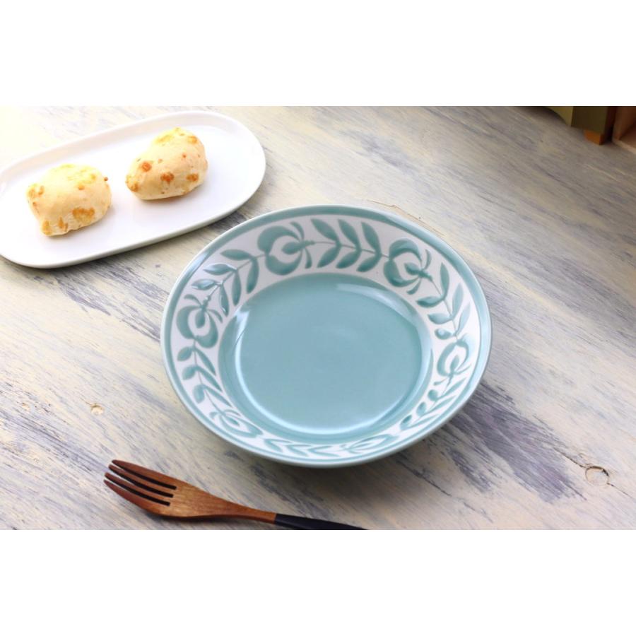 花つづり パスタ深皿 21.5cm 日本製 美濃焼 7.0深皿 大皿 中皿 和皿 深