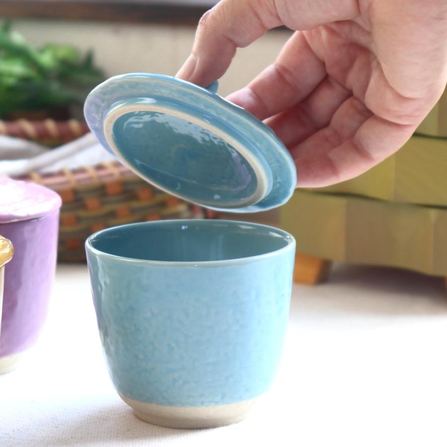 瀬戸焼カラフルバタフライ和の蒸し椀 日本製 瀬戸焼 蓋の取っ手が蝶々