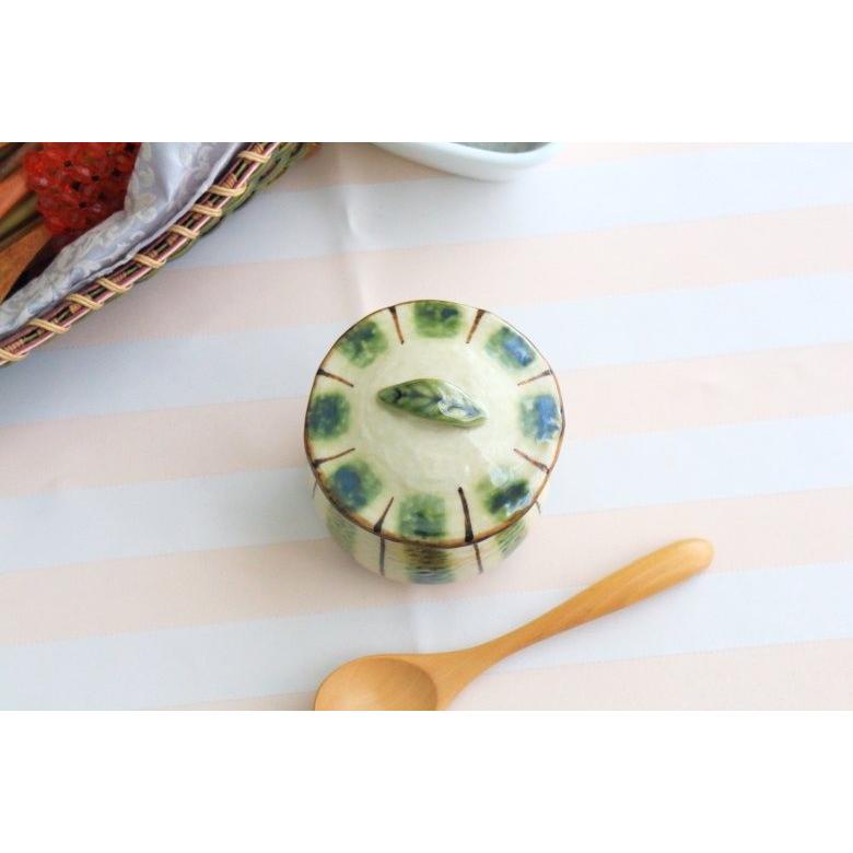 瀬戸焼 織部蓋付茶碗 10客 11cm 昭和中期 瀬戸焼 織部蓋付茶碗 10客