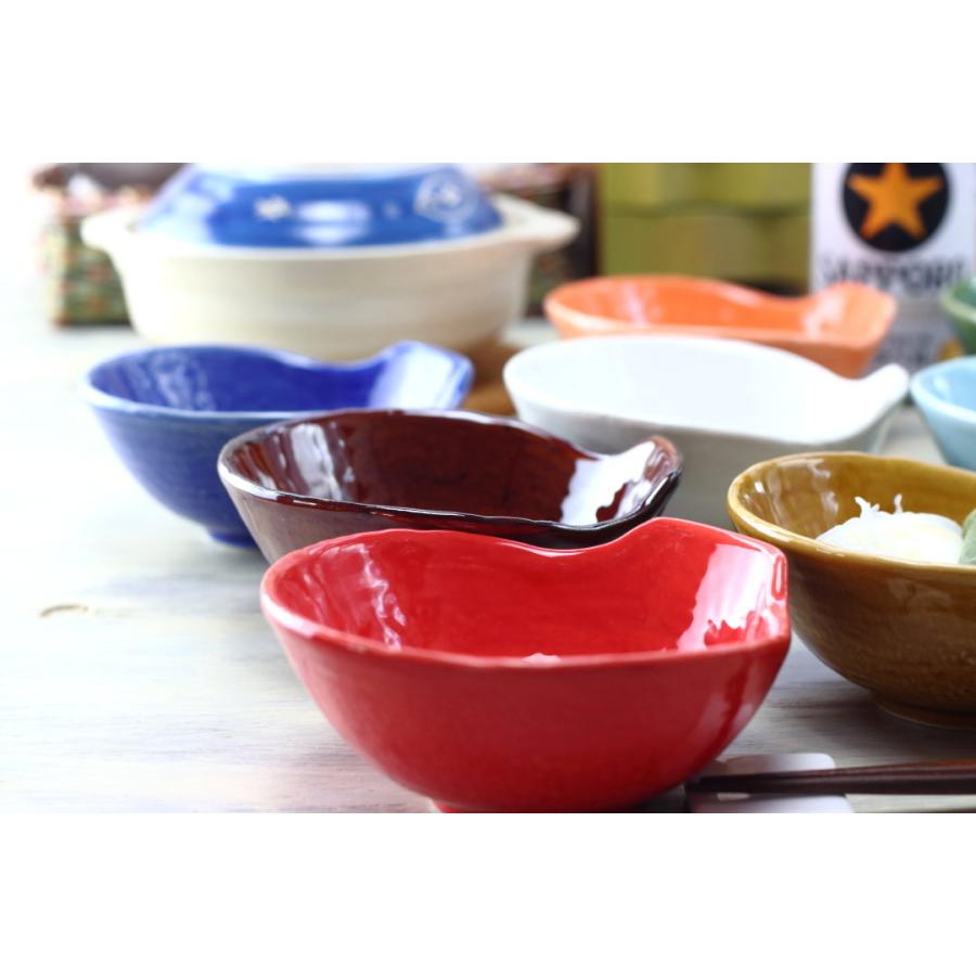 作家物陶器 小皿4枚セット カラフル 瀬戸焼 和のカラフルとんすい 日本製 定番商品 お鍋の必須アイテム