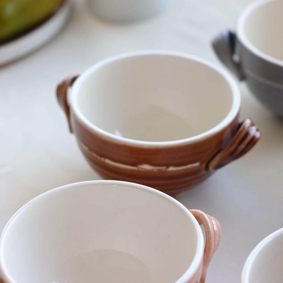 ドットライン 取っ手付きグラタン皿 380ml 日本製 美濃焼 耐熱器