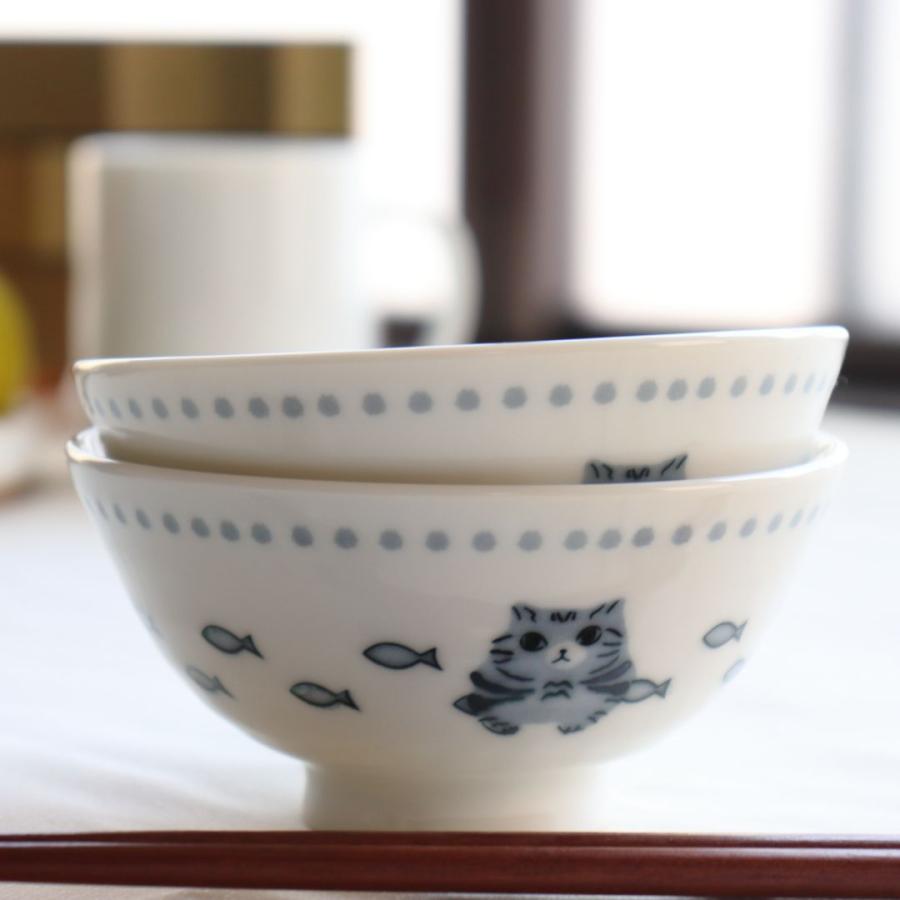 藍色 お魚 ご飯茶碗 １個　 ⑧　おまけ付き 箸置き 美濃焼お茶碗 ネコ魚 日本製 美濃焼 飯碗 ご飯 お椀 ご飯茶碗 茶わん
