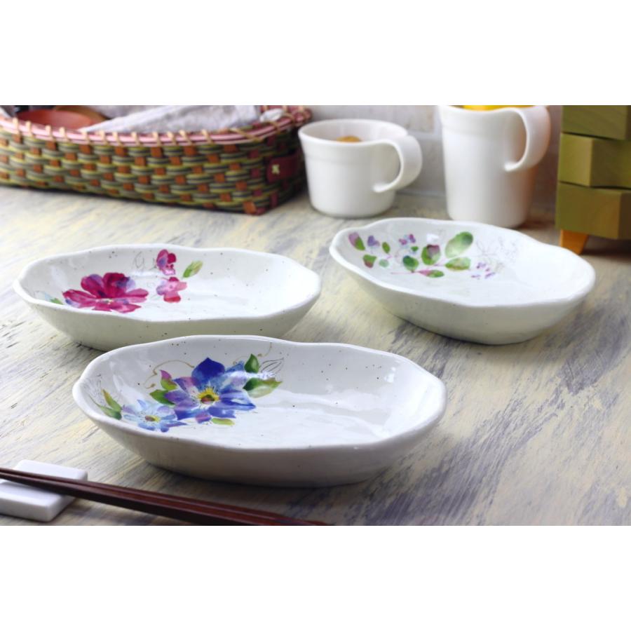 若葉花絵 盛鉢 18.5cm 日本製 美濃焼 小皿 中皿 和皿 丸皿 豆皿 漬物