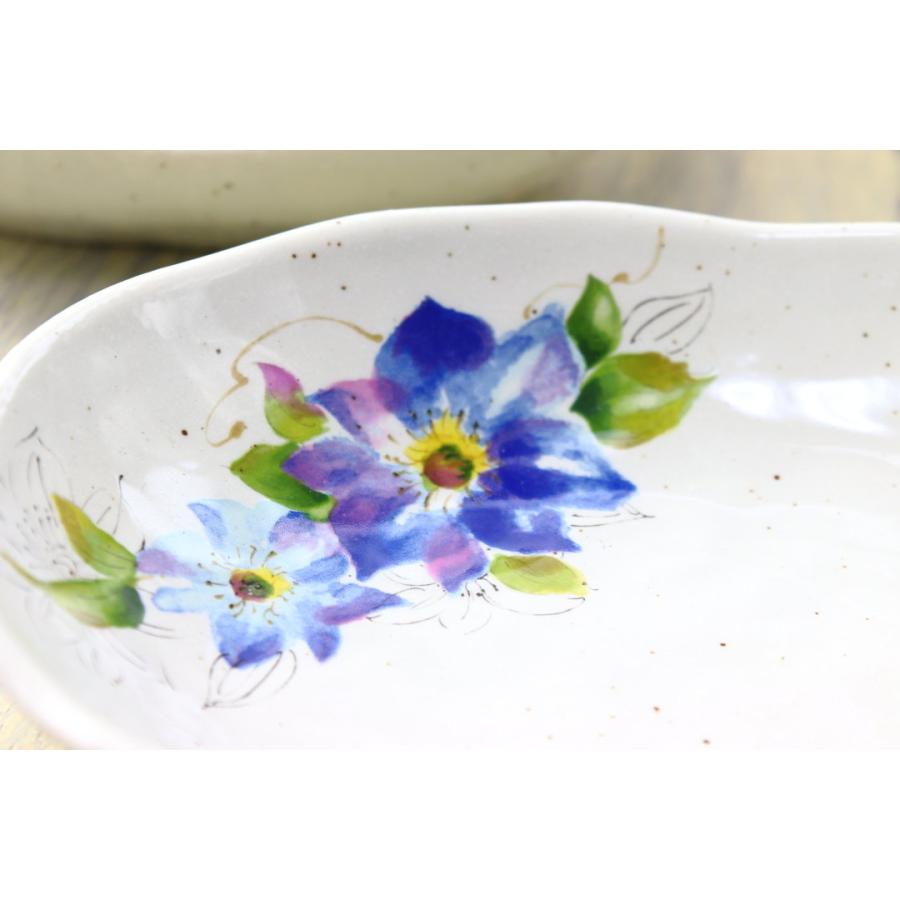 若葉花絵 盛鉢 18.5cm 日本製 美濃焼 小皿 中皿 和皿 丸皿 豆皿 漬物