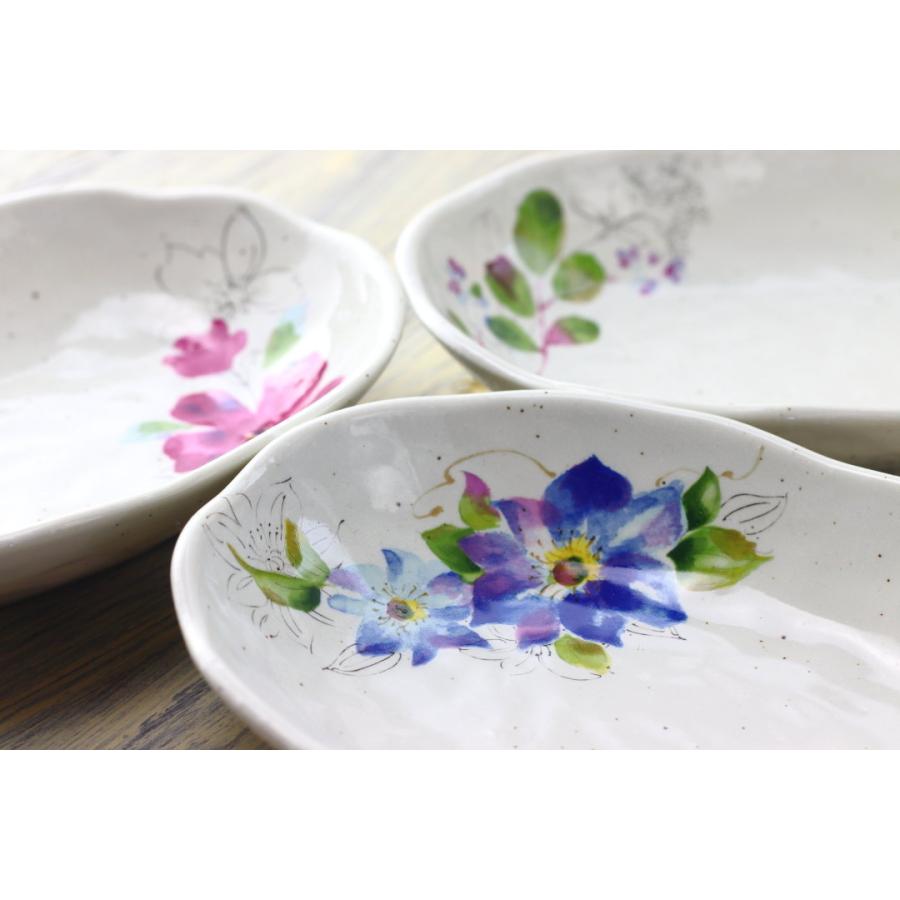 若葉花絵 盛鉢 18.5cm 日本製 美濃焼 小皿 中皿 和皿 丸皿 豆皿 漬物