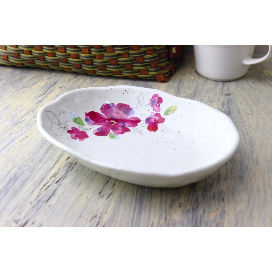 若葉花絵 盛鉢 18.5cm 日本製 美濃焼 小皿 中皿 和皿 丸皿 豆皿 漬物