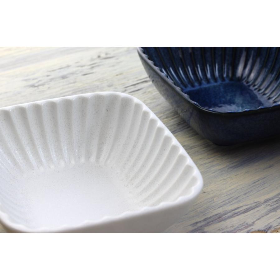 白結晶と窯変紺 長角小鉢 13cm 日本製 美濃焼 小鉢 小分け鉢 小付け 小