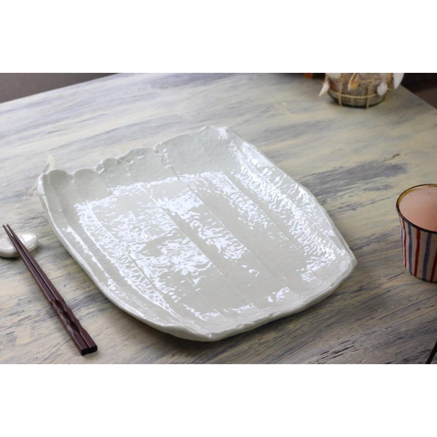 美濃焼和膳 特大皿 白 36cm 日本製 美濃焼 大皿 和皿 平皿 角皿 寿司皿