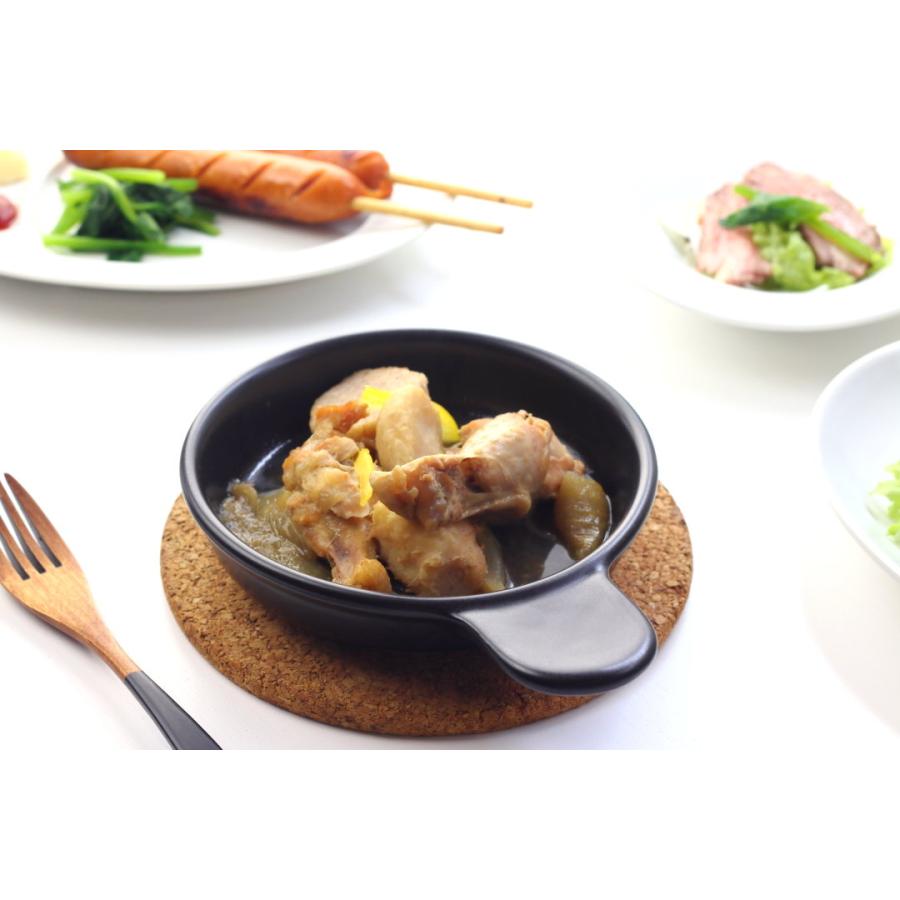 取っ手付きのカフェのグラタン皿 16cm 日本製 美濃焼 耐熱皿 グラタン