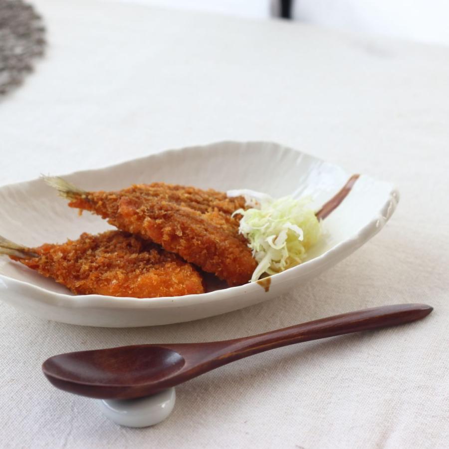 美濃焼茶線長皿 日本製 美濃焼 瀬戸焼 22.5cm 茶 手書き 和食器 白