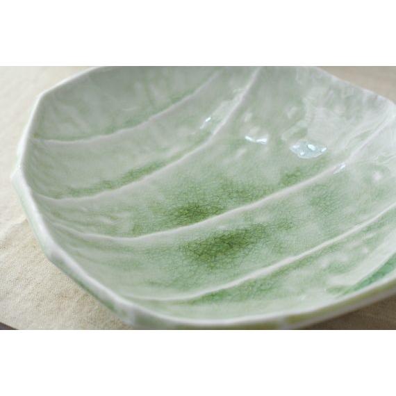 緑釉ジャバラ盛皿 国産 美濃焼 中皿 中鉢 刺し身鉢 和食 和食器 緑釉
