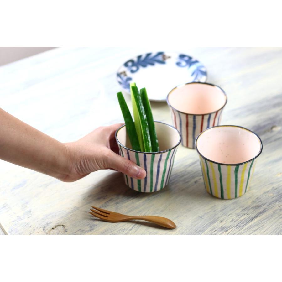 彩り十草の和食器そば猪口 日本製 美濃焼 定番商品 カラフルな十草模様