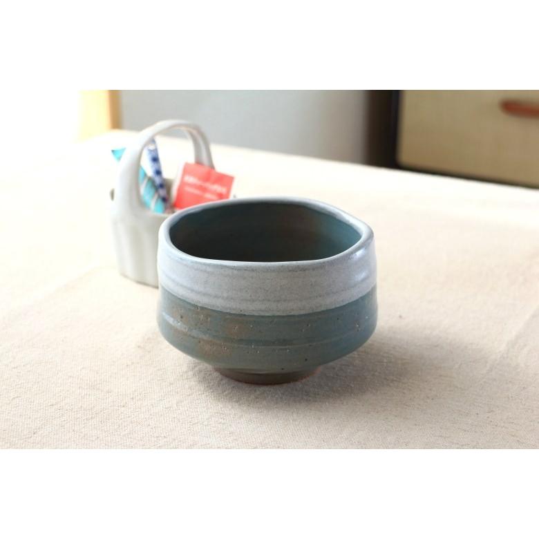 抹茶碗 グレー白盛り お取り寄せ 国産 美濃焼 抹茶 まっちゃ お茶 作法