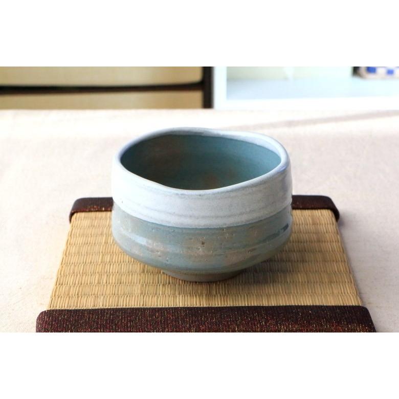 抹茶碗 グレー白盛り お取り寄せ 国産 美濃焼 抹茶 まっちゃ お茶 作法